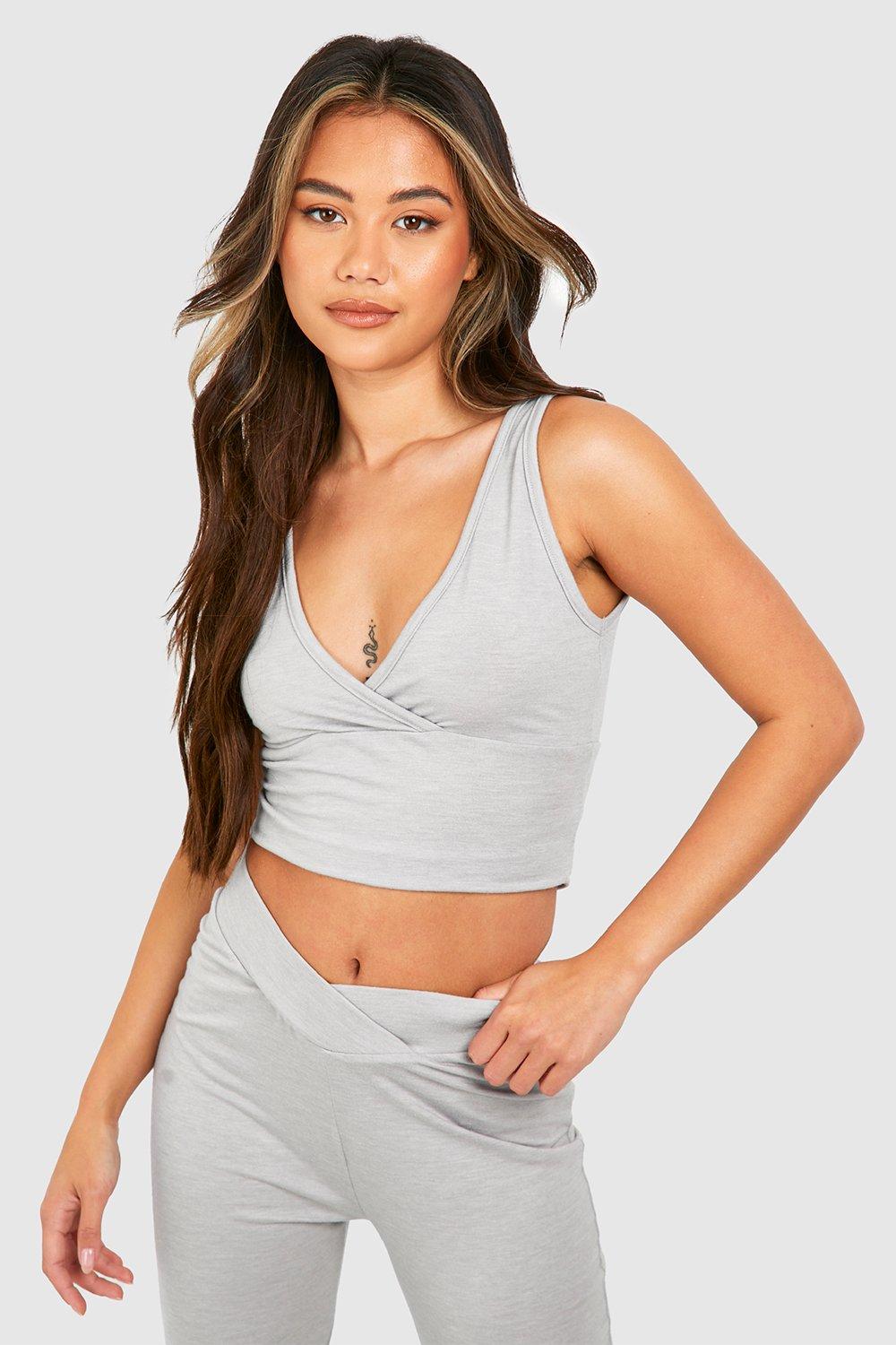 Womens V Neck Jersey Vest - Grey - 12, Grey